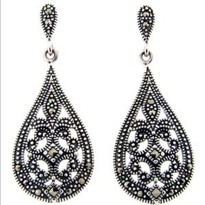 Dolce Giavonna sterling silver marcasite earrings
